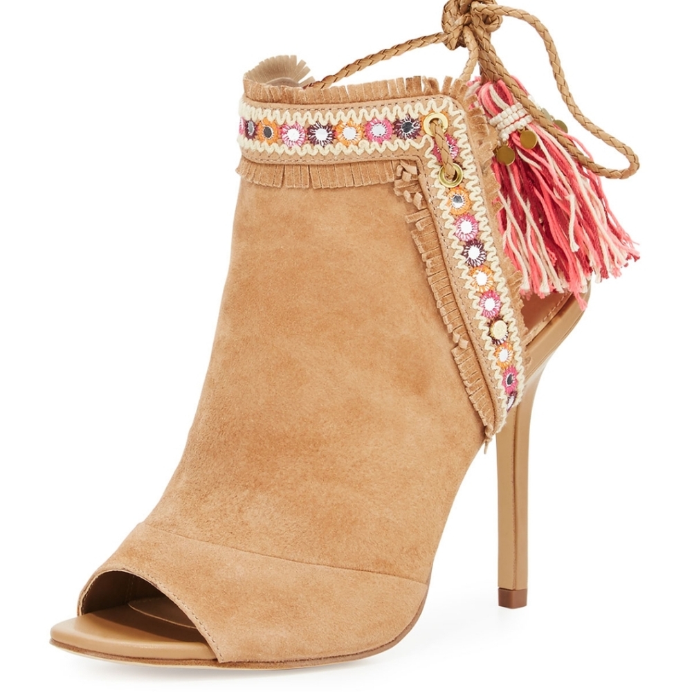 Sam Edelman Artie 2 fringe open-toe bootie